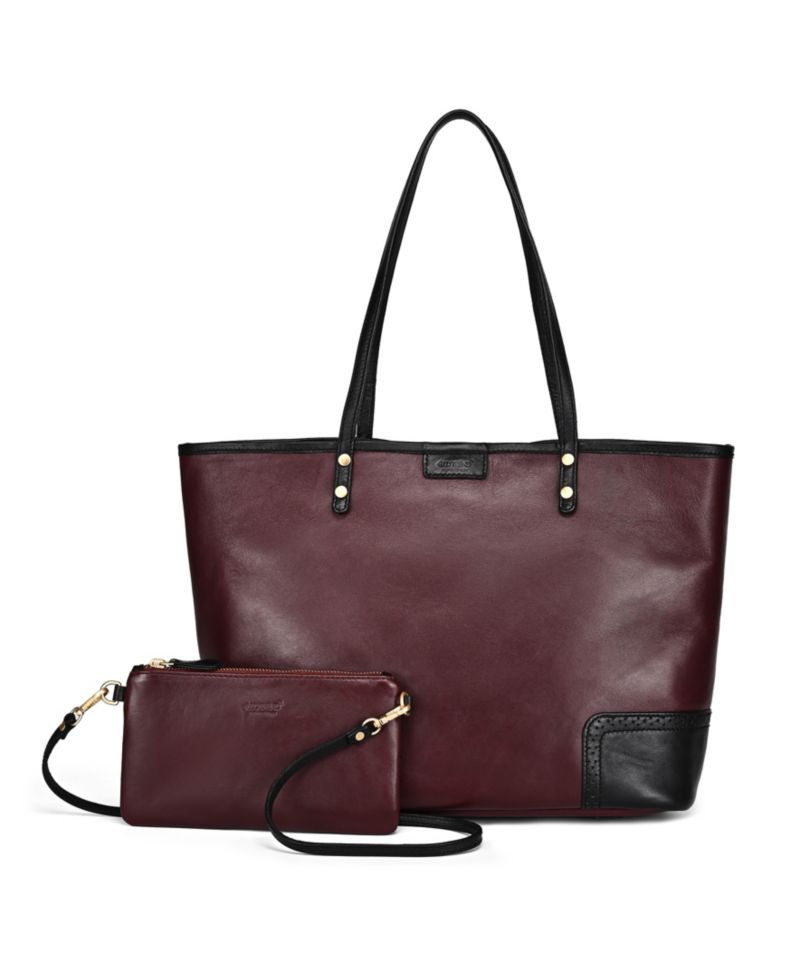 Camellia Large Reversible Leather Tote Handbag