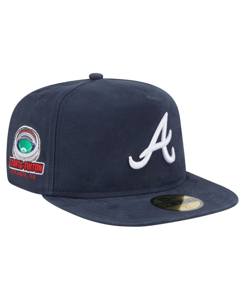Men's Navy Atlanta Braves Championship Side Flag A-Frame 59FIFTY Fitted Hat