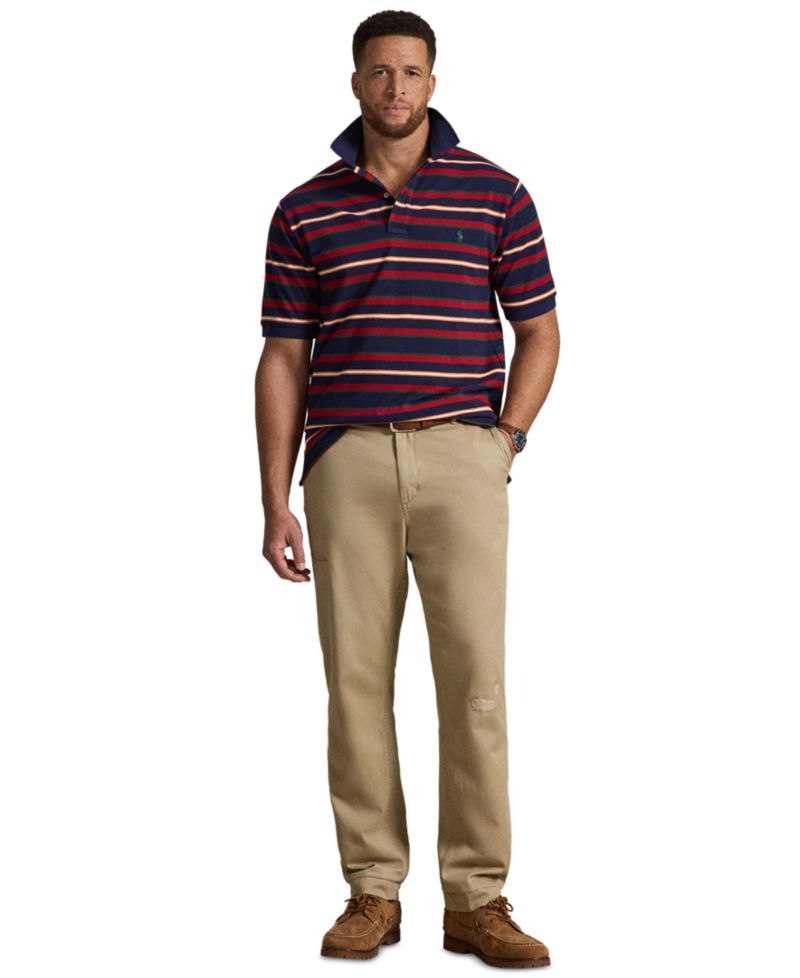 Men's Big & Tall Striped Mesh Polo Shirt