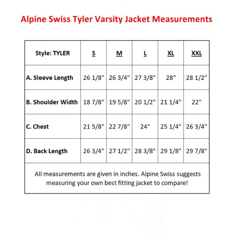 Men's Tyler Varsity Baseball Jacket Casual Letterman Bomber Jacket