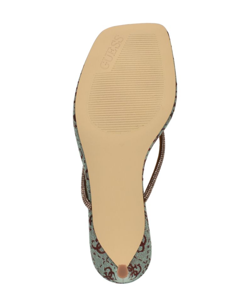 Women's Mayan Rhinestone Thong Kitten Heel Sandals