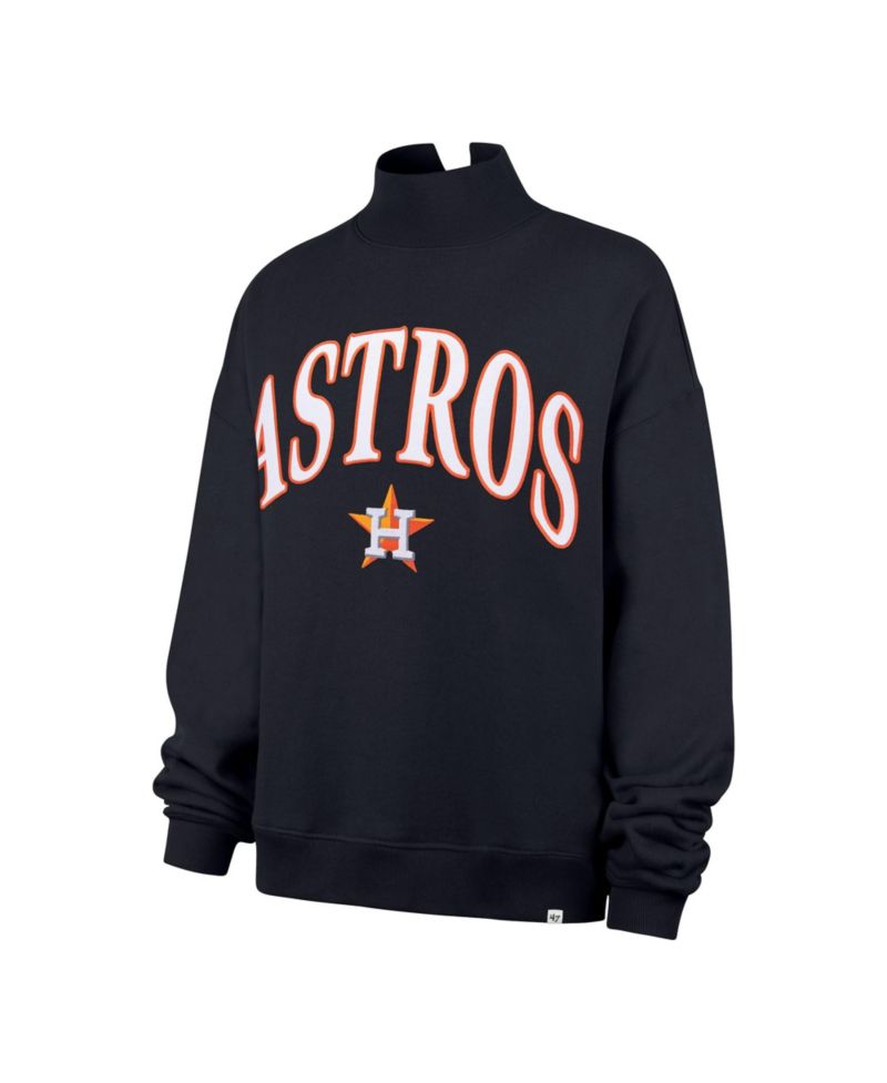 Women's '47 Navy Houston Astros Oversized Vantage Mock Neck Sweatshirt