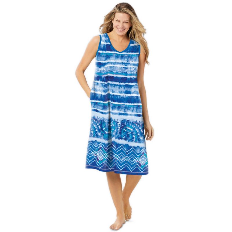 Plus Size Dreams and Co. Trapeze V-Neck Short Lounger