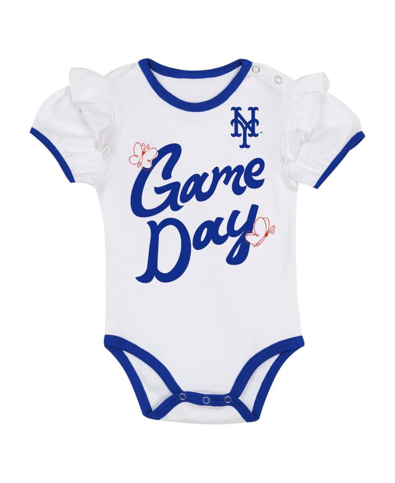 Baby Girls New York Mets Bodysuit, Headband & Skirt Set