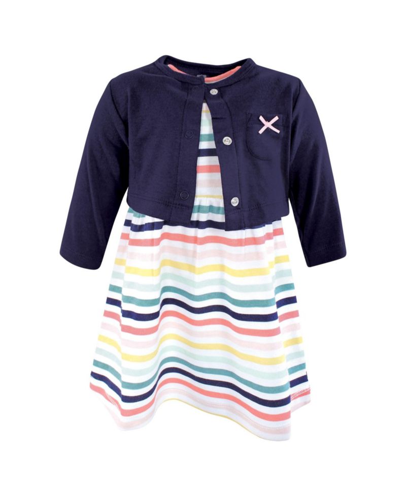 Baby Girls Hudson 0-24M Cotton Dress and Cardigan Set, Sunset Stripe