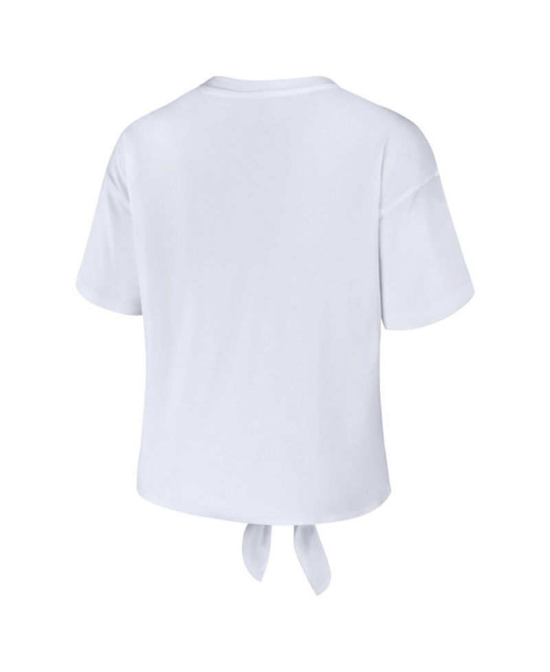 Women's White Washington Wizards Tie-Front T-Shirt