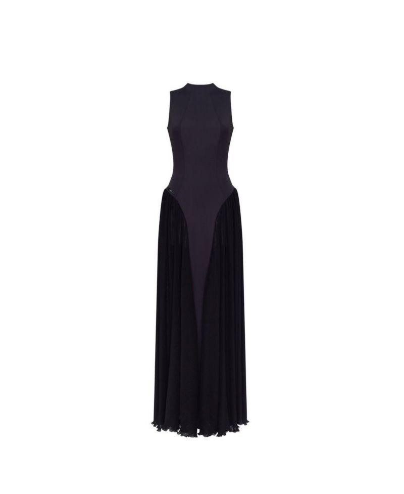 Women's Elegant mock neck maxi dress