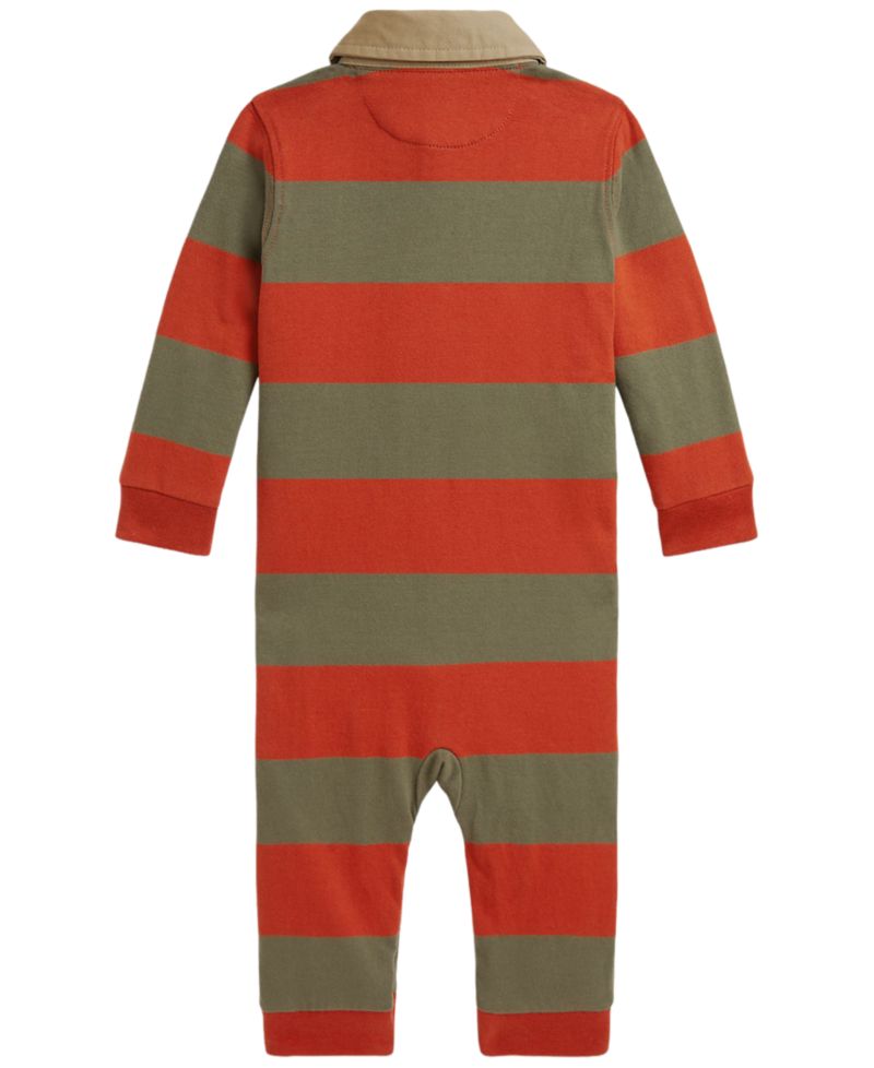 Baby Boys' Polo Bear Cotton Rugby Coverall