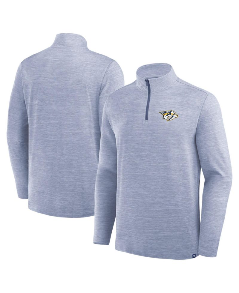Men's Nashville Predators Clutch Boarding Mock Collar Quarter-Zip Pullover
