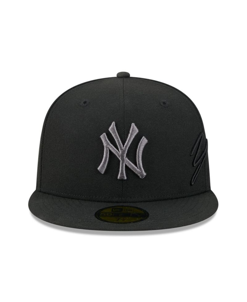 Men's Black New York Yankees Side Script 59FIFTY Fitted Hat