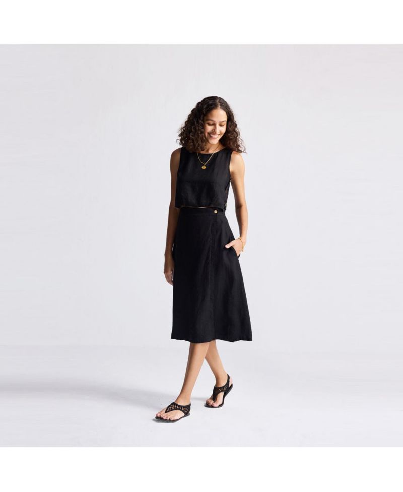 Women's Overlap Midi Skirt
