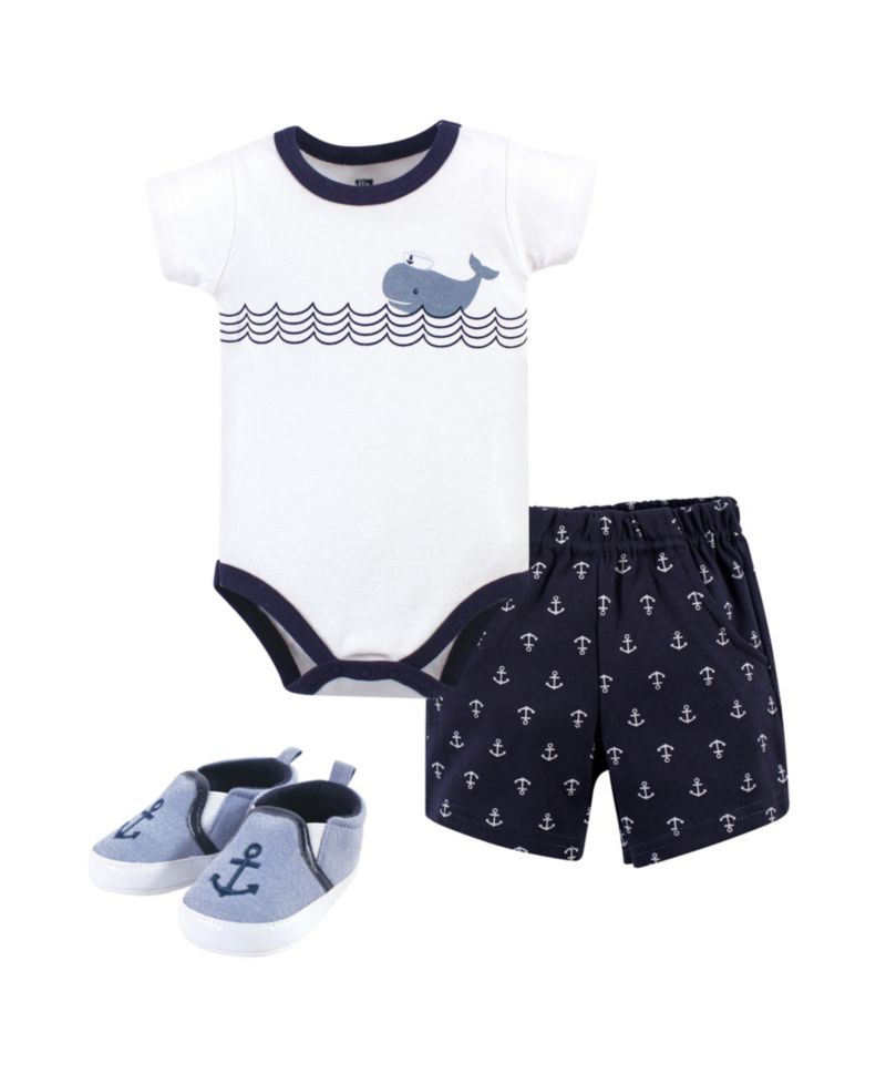 Baby Boys Hudson Cotton Bodysuit, Shorts and Shoe Set
