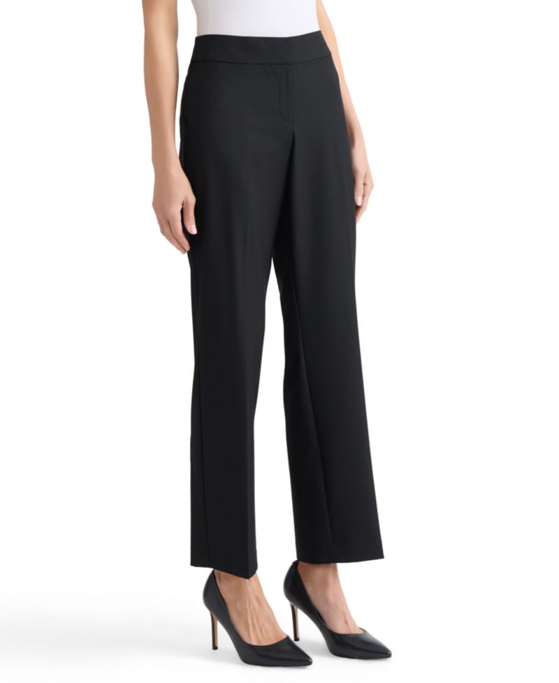 Women's Machine Washable Mid-Rise Straight Pants, Regular & Petite