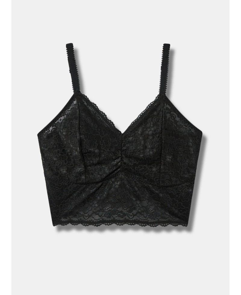 Plus Size Wireless Unlined Lace Bralette