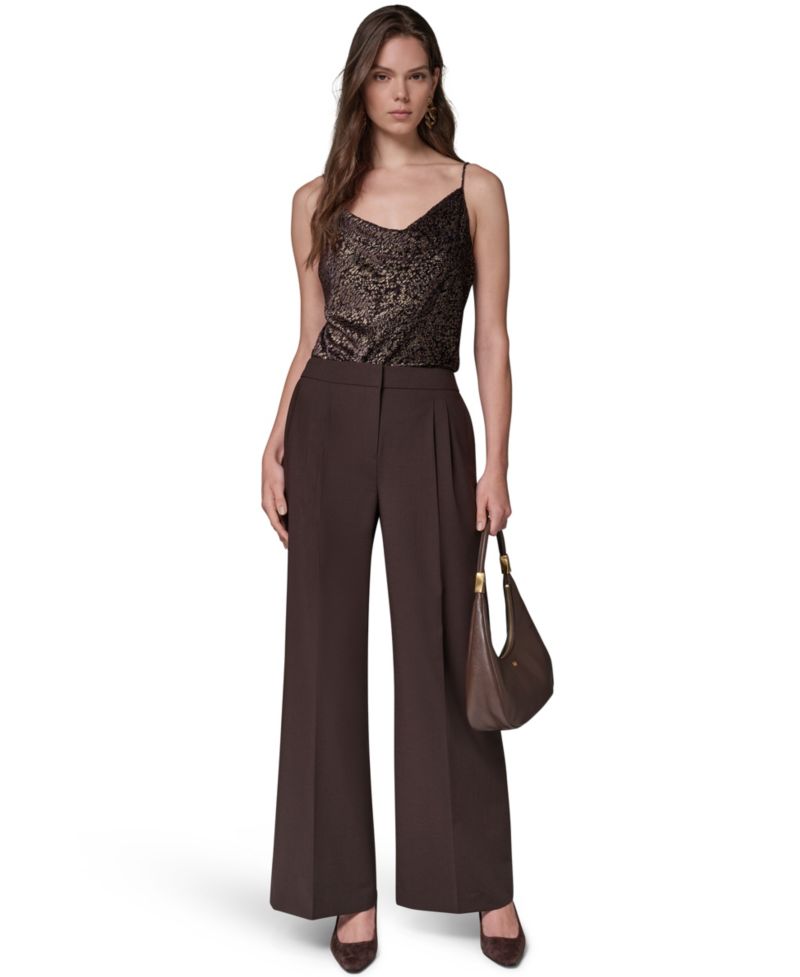 Women's High-Waist Wide-Leg Pleated Trousers