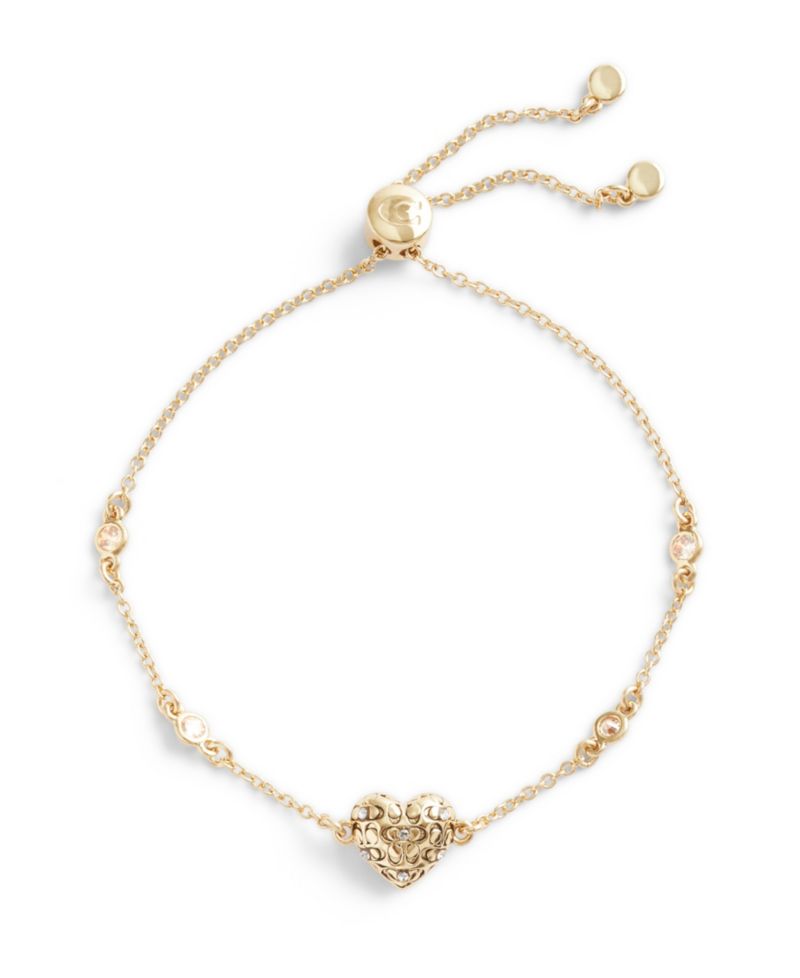 Cubic Zirconia Signature Quilted Heart Slider Bracelet