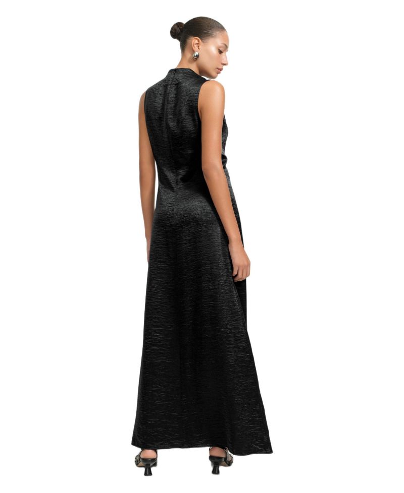 Women's Senna High-Neck Sleeveless Draped Floor-Length Evening Gown