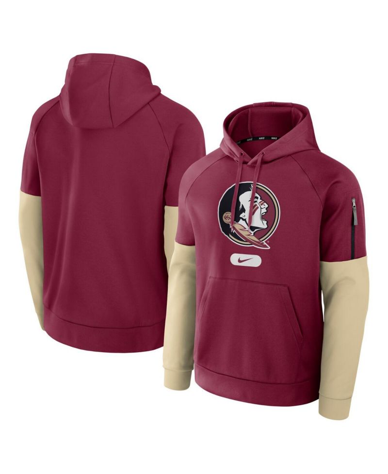 Men's Garnet Florida State Seminoles Fitness Raglan Performance Pullover Hoodie