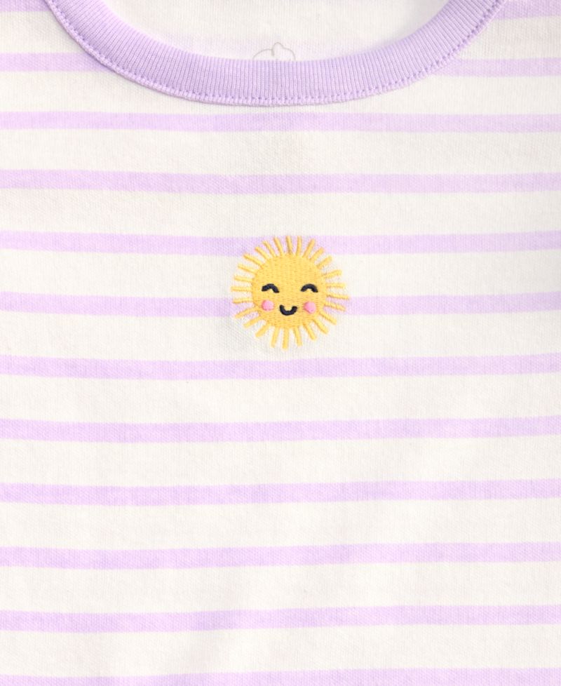 Baby Girls' 3M-24M Mix & Match Sunny Embroidery Flutter-Sleeve T-Shirt
