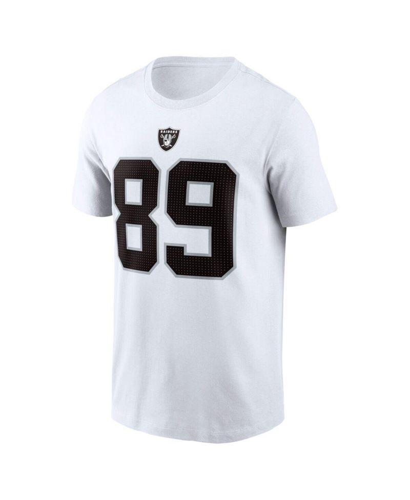 Men's Brock Bowers White Las Vegas Raiders Name & Number T-Shirt