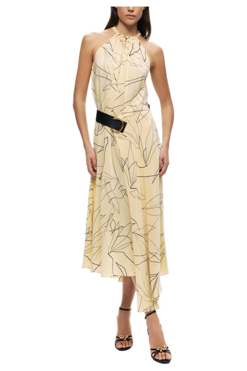 Women's Printed Halter Midi Dress