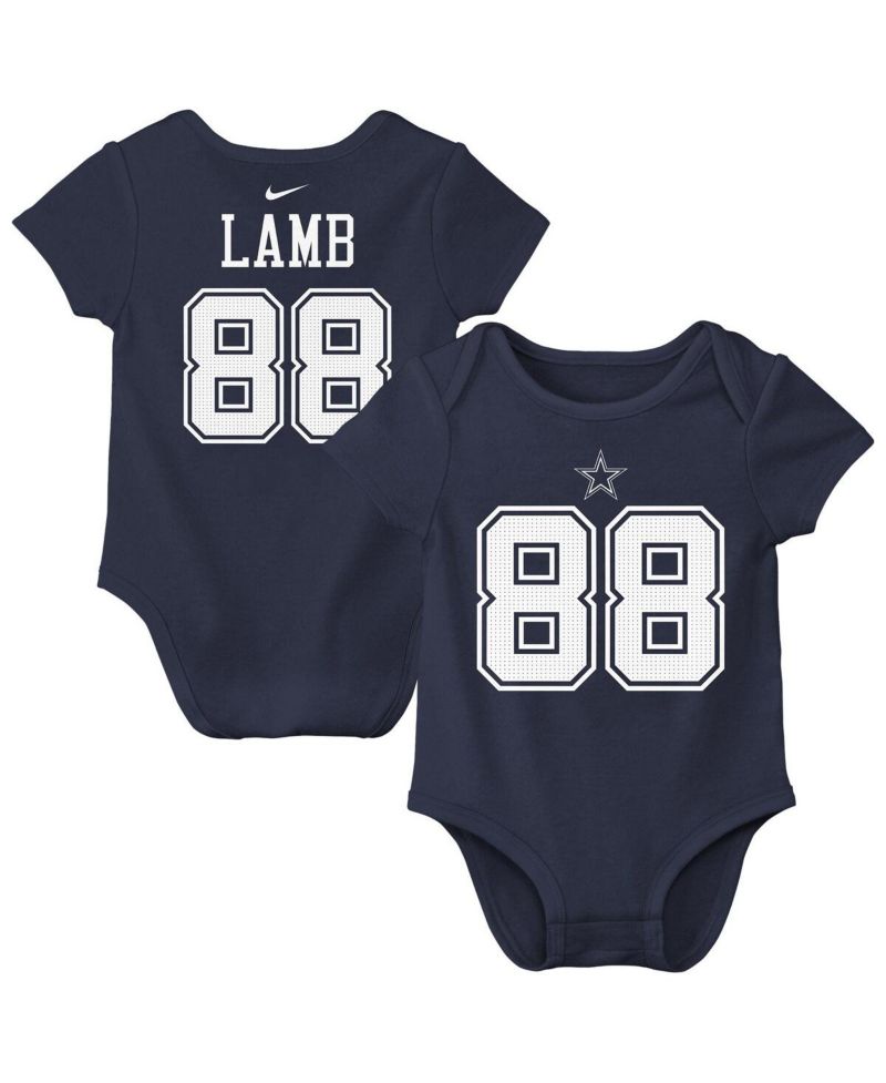 Baby Boys and Girls CeeDee Lamb Navy Dallas Cowboys Player Name & Number Bodysuit