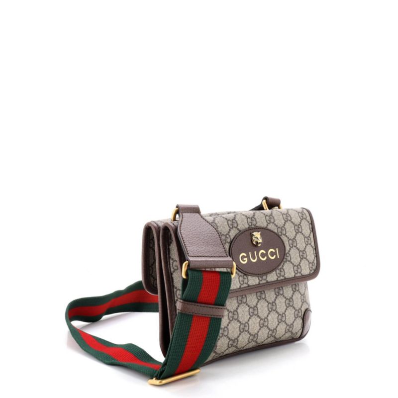 Small Neo Vintage Flap Messenger GG Coated Canvas