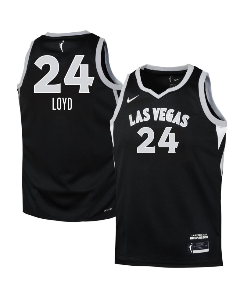 Big Boys and Girls Jewell Loyd Black Las Vegas Aces Explorer Edition Jersey