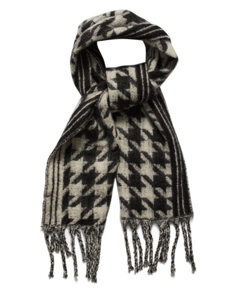 Plaid Houndstooth Midweight Scarf