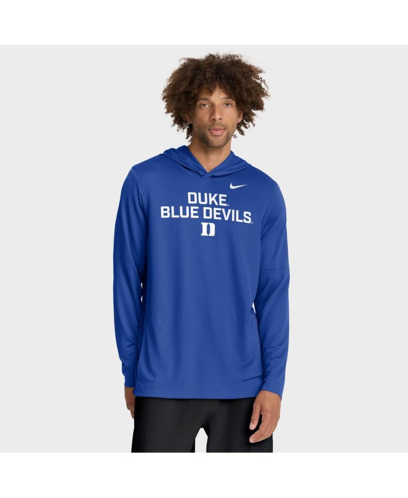 Men's Royal Duke Blue Devils 2025 Sideline Performance Long Sleeve Hoodie T-Shirt