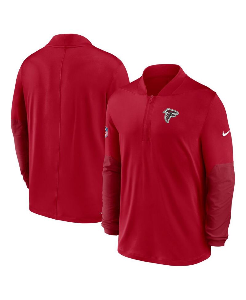 Men's Red Atlanta Falcons Sideline Dri-FIT Half-Zip Pullover Sweatshirt