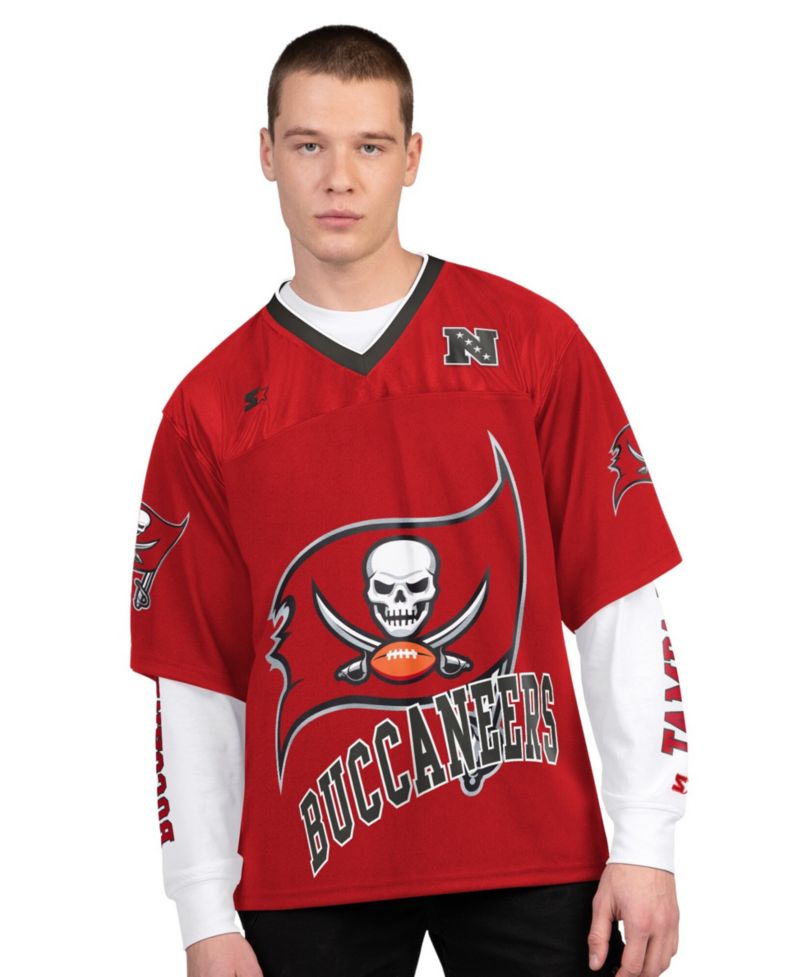 Men's 2-Pack Red/White Tampa Bay Buccaneers Short Sleeve Long Sleeve Combo Pack T-Shirt