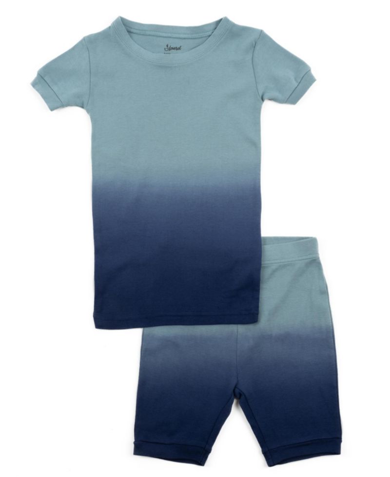 Kids Matching Family Two Piece Cotton Short Sleeve Shirt and Shorts Tie Dye Pajamas