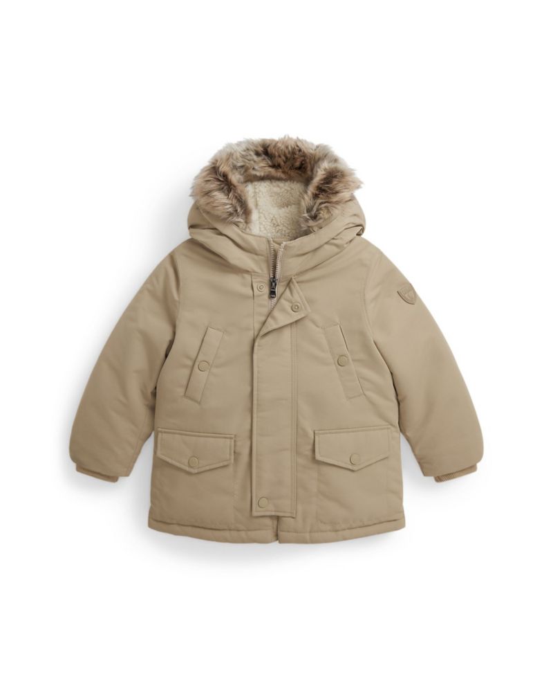 Toddler and Little Boys 2-7 Faux-Fur-Trim Down Parka
