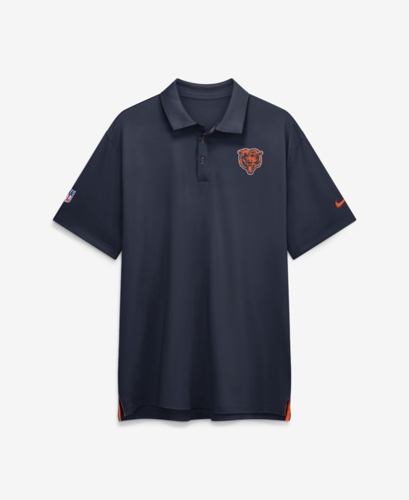 Men's Navy Chicago Bears Sideline Powerful Blocking Dri-FIT Tour Polo Shirt