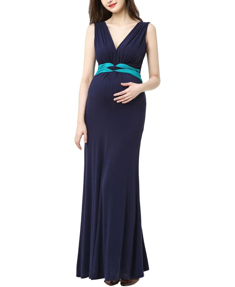 Women's Colorblock Nursing Maxi Dress