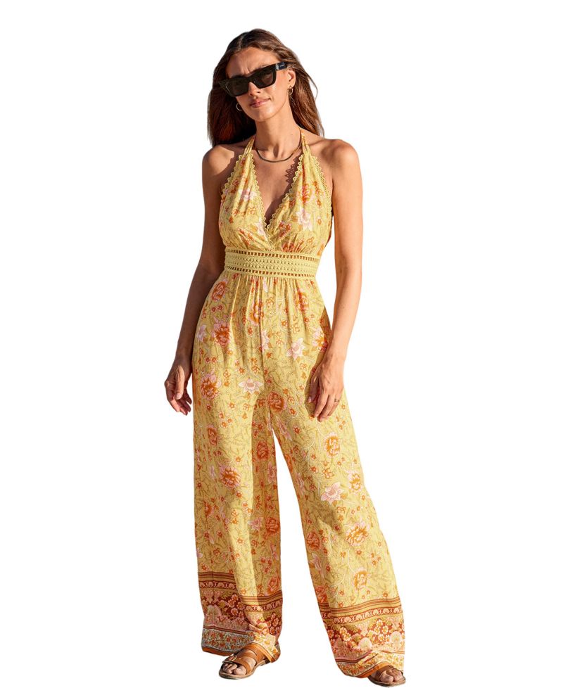 Women's Halter Neck Floral Jumpsuit