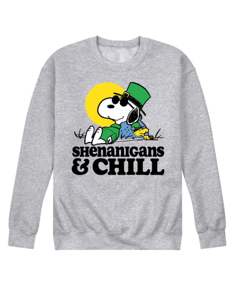 Men's Peanuts St Patrick's Day Shenanigans Chill Long Sleeve Fleece