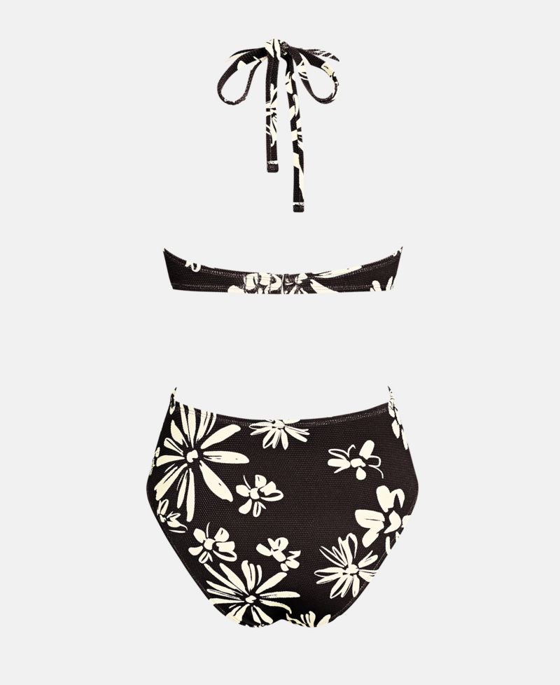 Women's V-Neck Halter Tie One-Piece Swimsuit