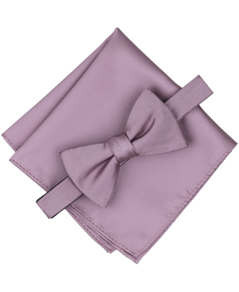 Men's Textured Bow Tie and Pocket Square Set