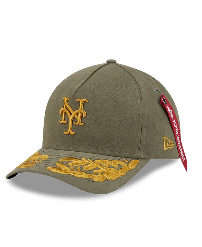 Men's Olive New York Mets A-Frame 9FORTY Adjustable Hat