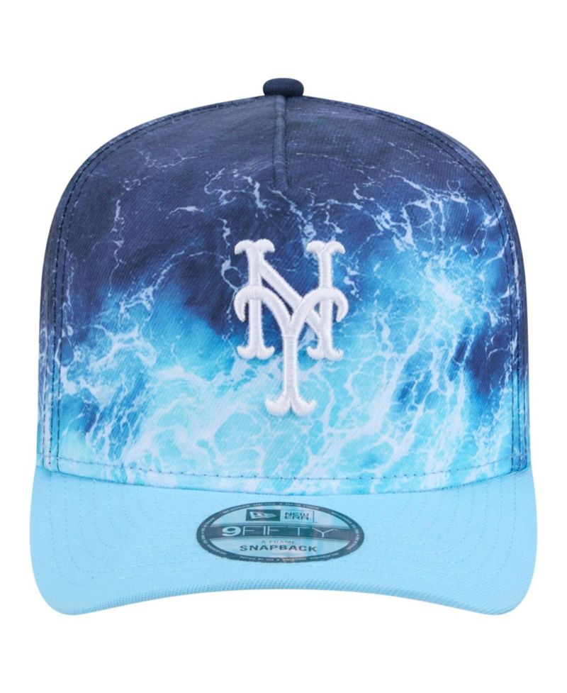Men's Light Blue New York Mets Deep Water Pre-Curved 9FIFTY A-Frame Snapback Hat
