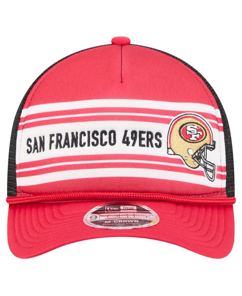 Men's Red San Francisco 49ers Linear A-Frame 9FORTY Adjustable Hat