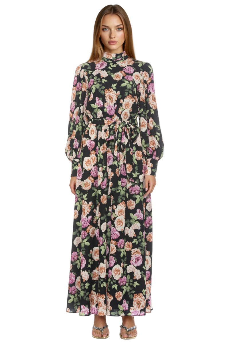 Women's Isaliah Mockneck Blouson Sleeve Maxi Dress