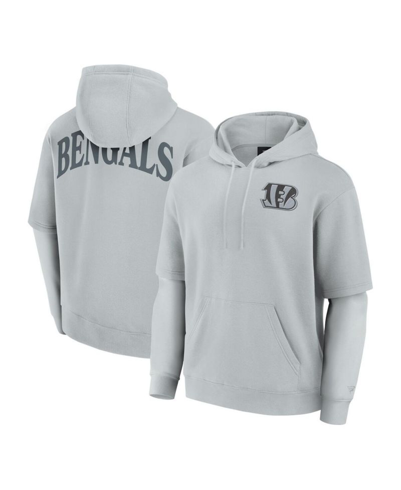 Men's and Women's Gray Cincinnati Bengals Sleek Elements Pullover Hoodie