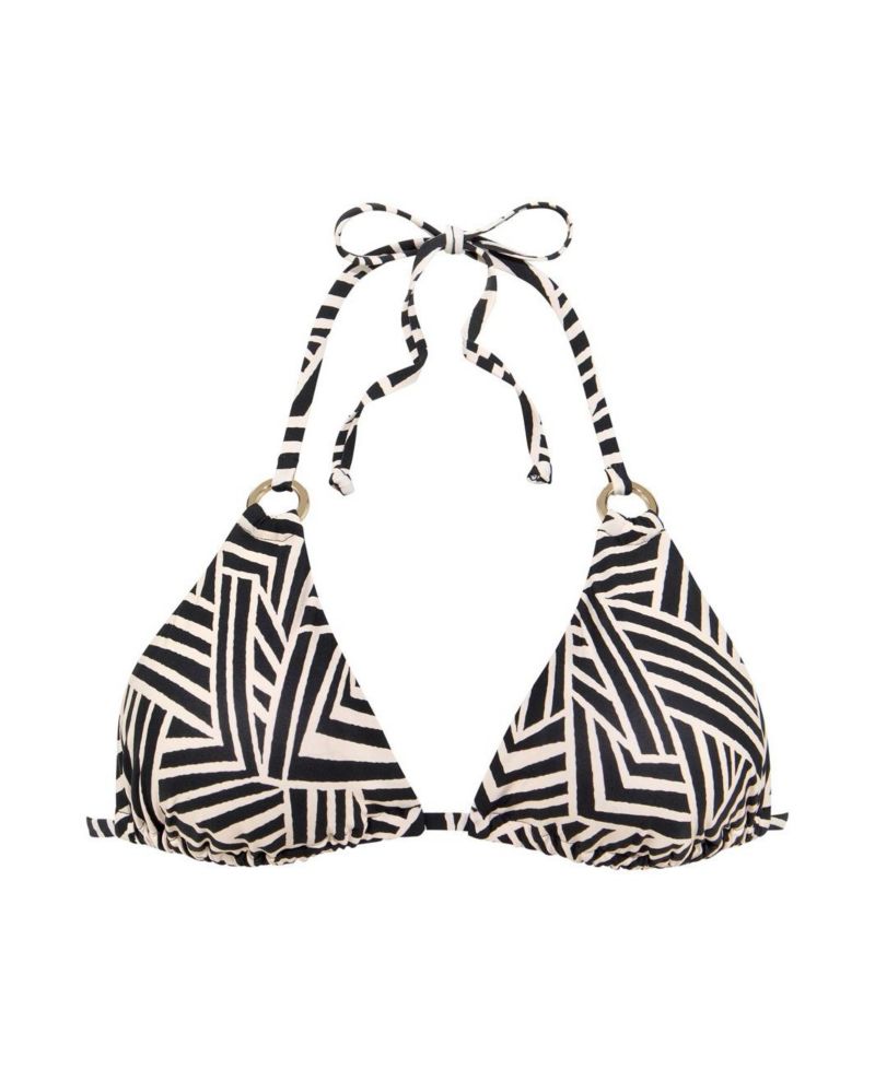 Women's Geometric Print Removable Pads Triangle Bikini Top