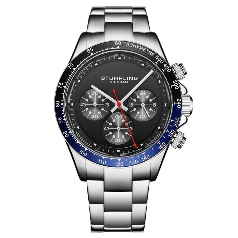 Chronomark 4066 Men’s Quartz Chronograph Watch with Screw-Down Crown, Textured Dial & Stainless Steel Bracelet