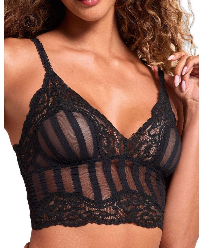 Women's Cove Lace Striped-Longline Bralette and Shortie, 2-Piece Set