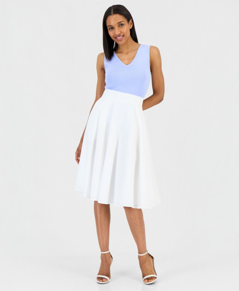 ASL Petite Pull-On A-Line Midi Skirt