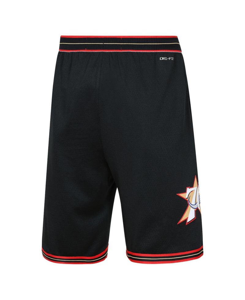 Big Boys and Girls Black Philadelphia 76ers Hardwood Classics Dri-FIT Swingman Shorts